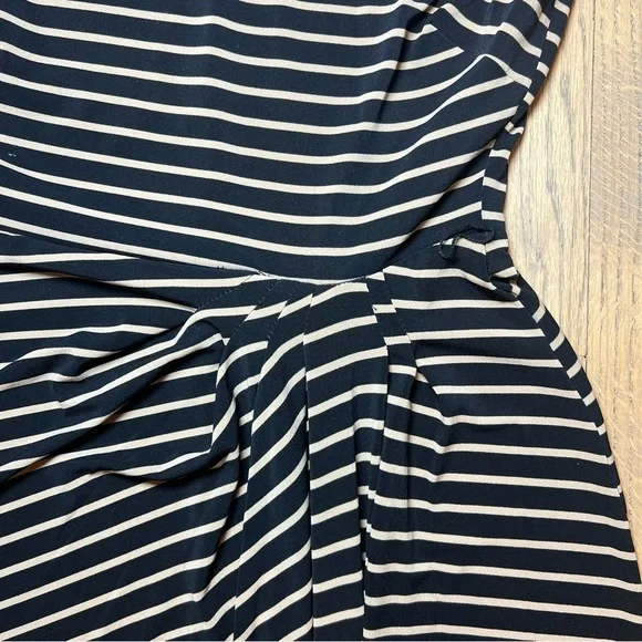 Lauren Ralph Lauren Striped Sleeveless Black & Tan Maxi Dress Size 4 - Picture 5 of 13